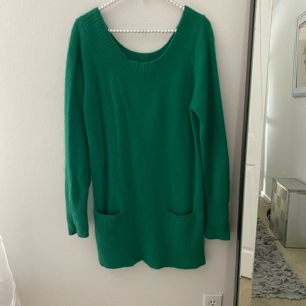 H&M green tunic sweater